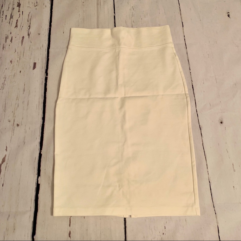 Labisou - Off White Stretch Pencil Skirt